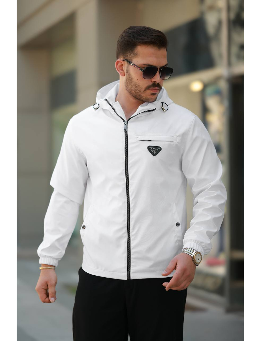 Bondi Kumaş Kapüşonlu Erkek Yağmurluk (Toptan Satış)